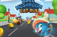 Play Blue Mushroom Cat Run now!
