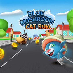 Play Blue Mushroom Cat Run now!