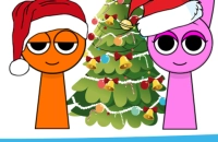 Play Sprunki Christmas Draw the Path now!
