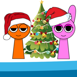 Play Sprunki Christmas Draw the Path now!