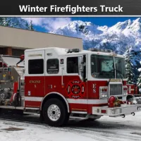 Winter Firefighters Truck